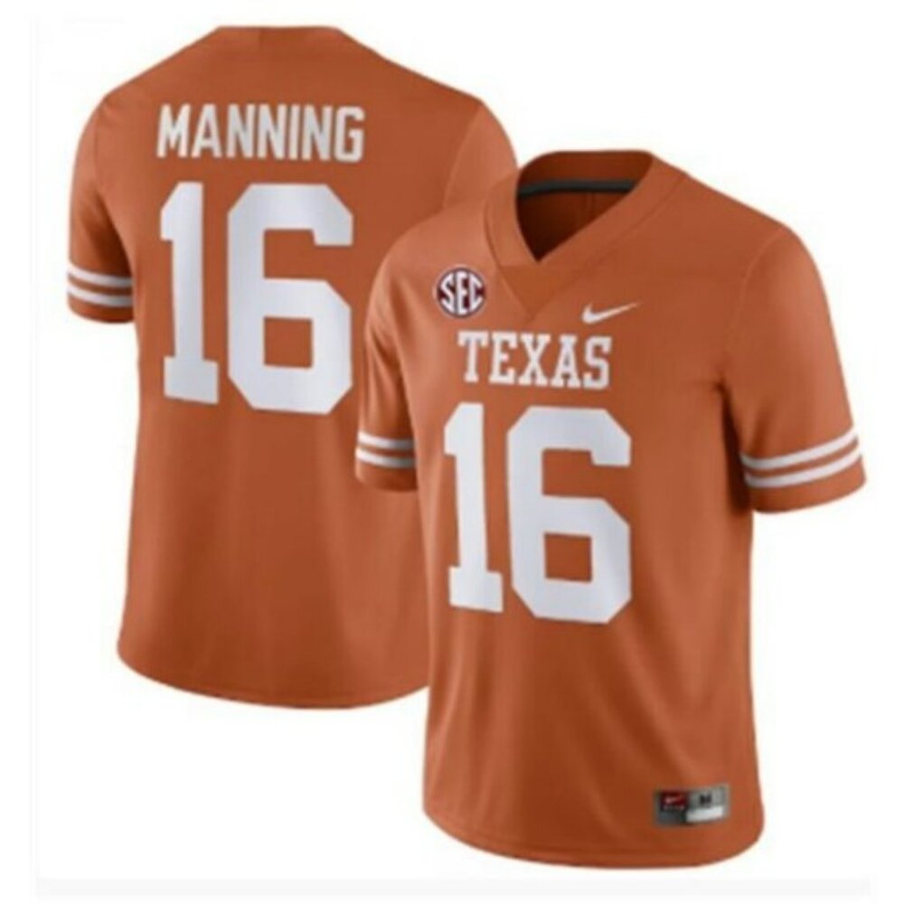 Mens Youths Kids Arch Manning Stitched Orange Jersey Vapor